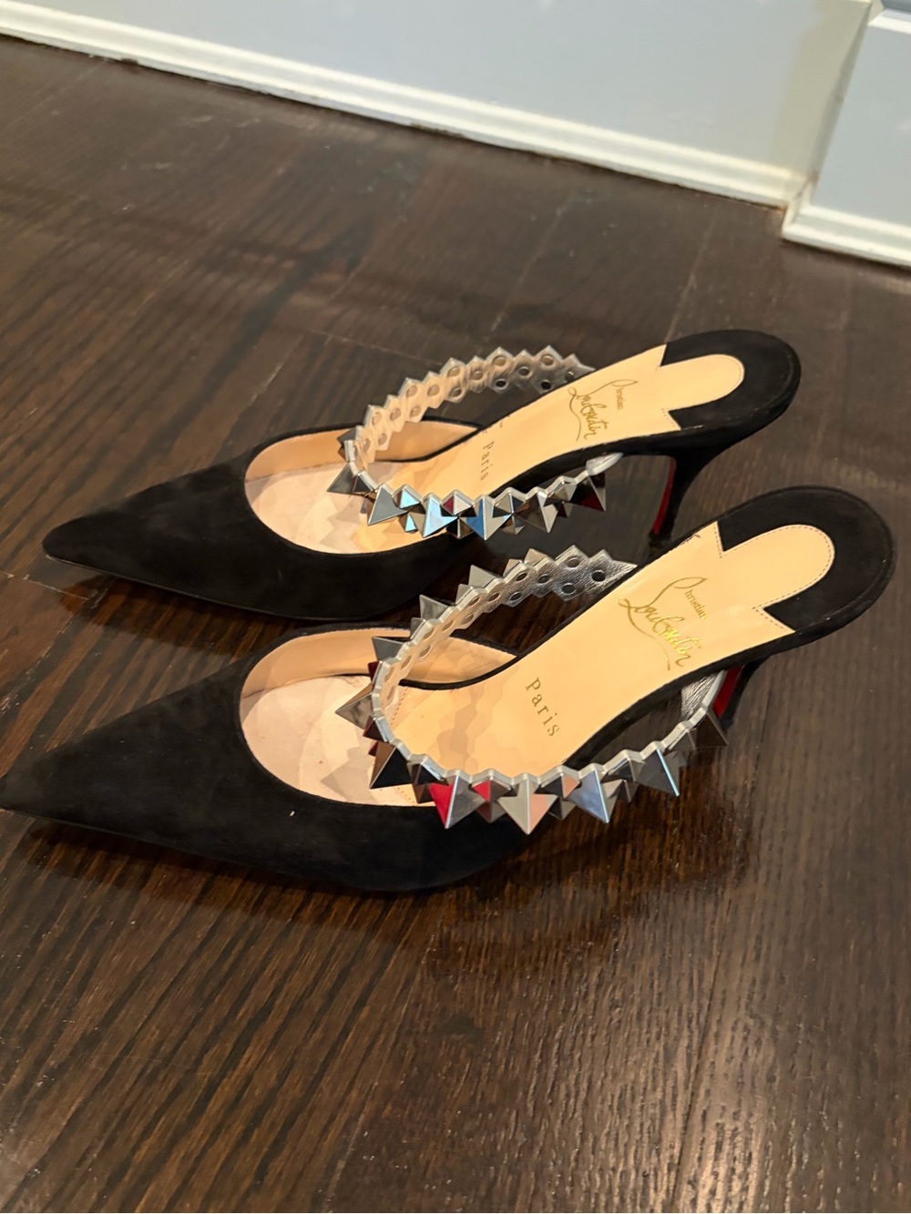 CHRISTIAN LOUBOUTIN Planet Choc Suede Mules